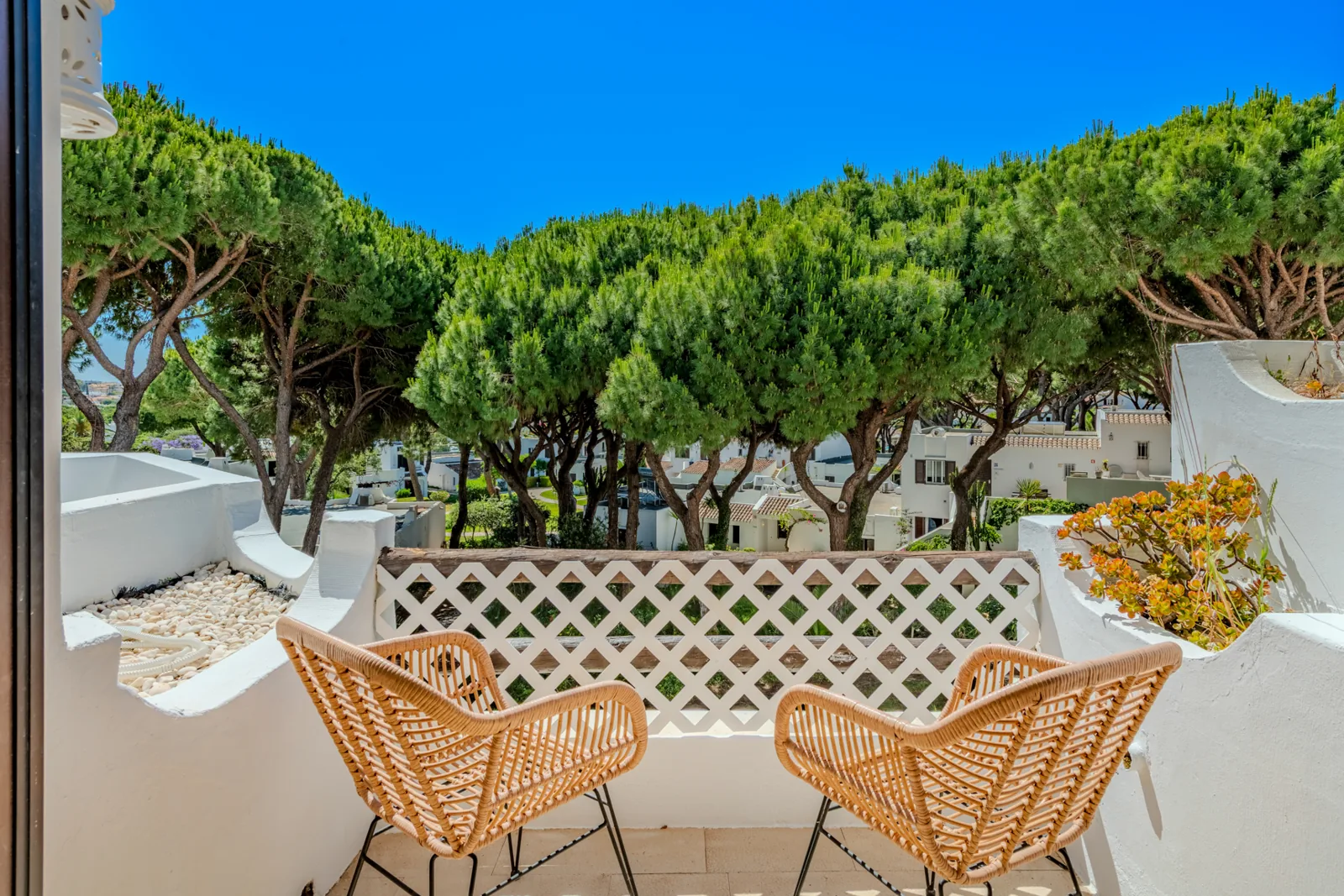 Private balcony overlooking the gardens